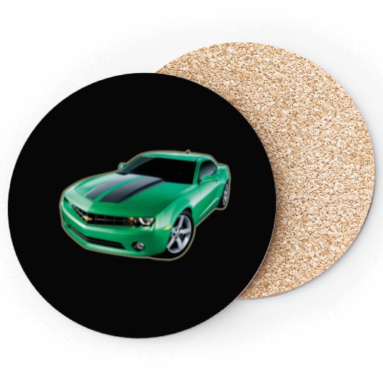 GREEN CHEVY CAMARO Coasters