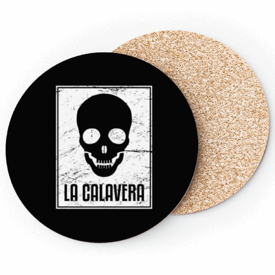 La Calavera | Loteria Mexican Tarot Card Coasters