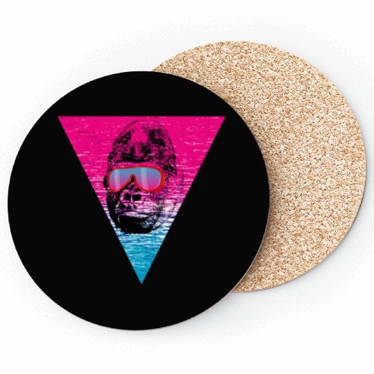 Cool Monkey Ape Gorilla sunglasses gift idea Coasters