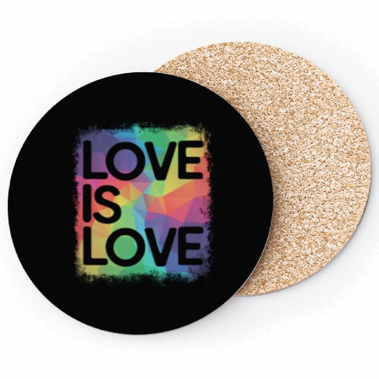 Love is Love Geometric LGBT Gay Pride Coasters