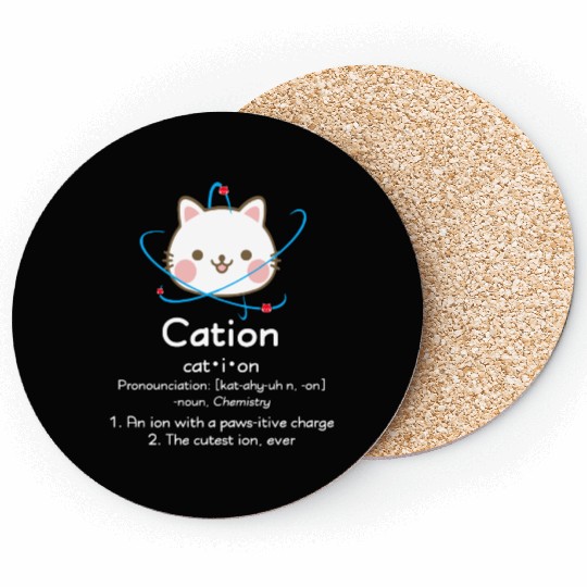 Geek - cations are pawesitive funny quote atom Coasters