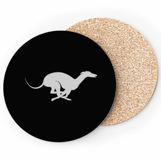 Light Grey Running Greyhound X Racer Track Dog Coasters