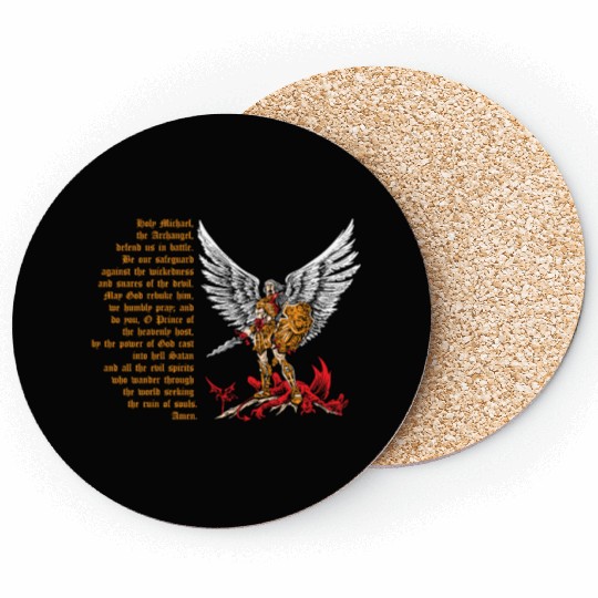 Saint Michael Coasters for men prayer catholic church