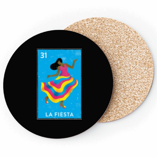La Fiesta Mexican Loteria Bingo Card Coasters