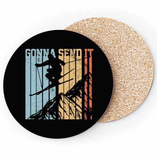 Gonna Send It - Ski Vintage Gift Coasters