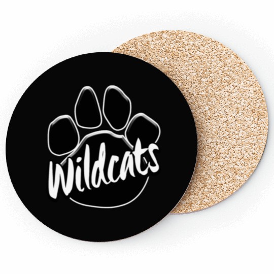 Wildcats Paw Print Mascot School Pride Coasters