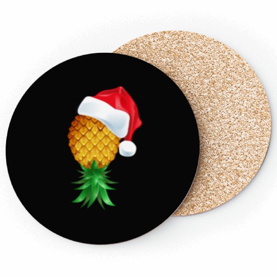 Santa Hat Swinger Upside Down Pineapple Coasters
