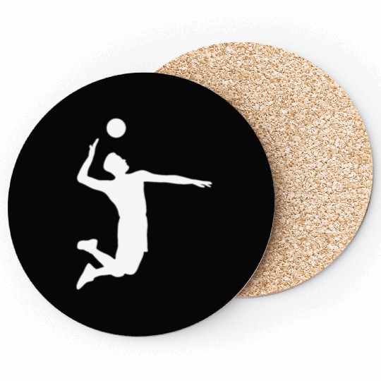 Men Volleyball Spike Shadow Coasters Gift Ideas