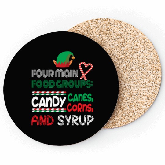 four main food groups candy candy funny elf saying Coasters