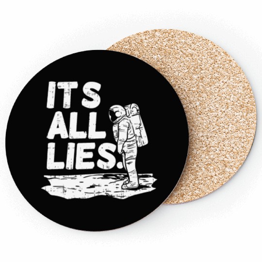 Moon Landing Conspiracy Theory Illuminati Gift Coasters