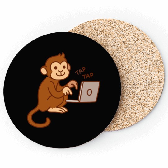 monkey laptop Coasters