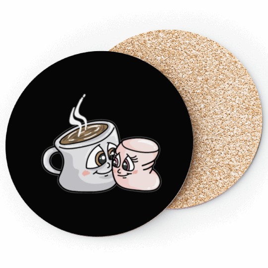 HOT CHOCOLATE AND MARSHMALLOW Love funny comic Coasters
