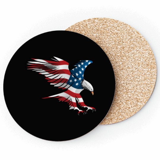 Patriotic American Eagle Coasters