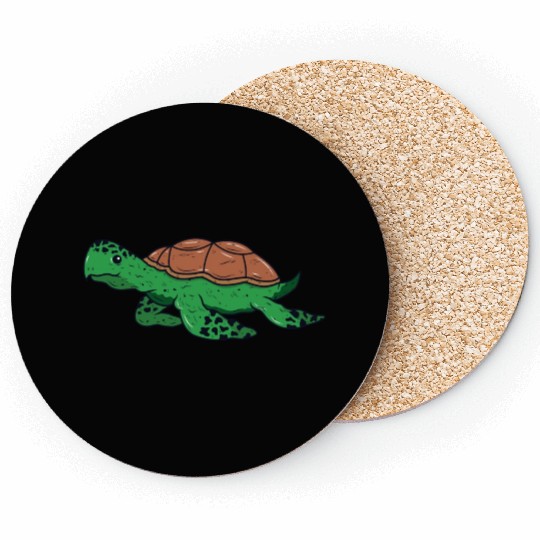 Animal turtle reptile wildlife funny vector image Coasters