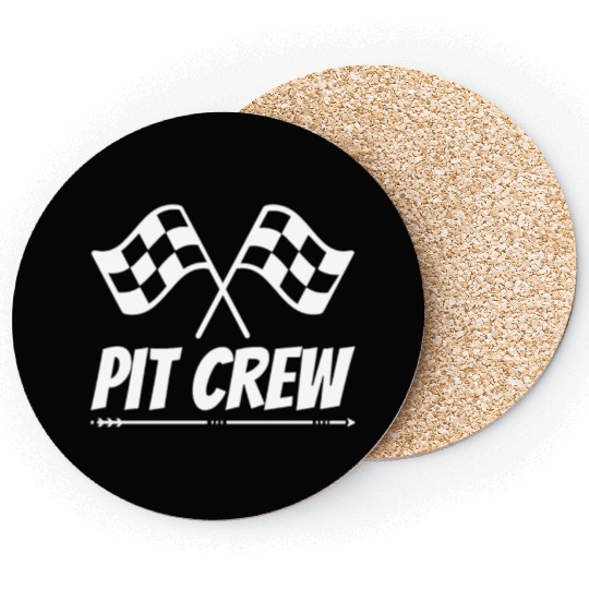 Pit Crew Funny Racing Design for Hotrod Track Coasters