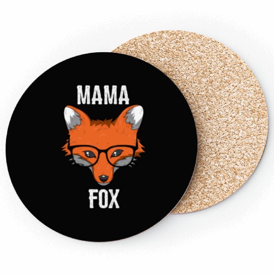 Mama Fox Coasters Smart Foxes Lover Cute Farmer Mom