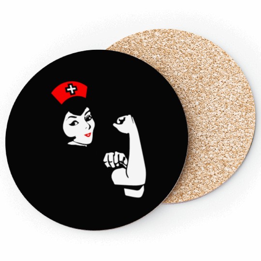 Strong Woman Nurse Funny Gift Coasters