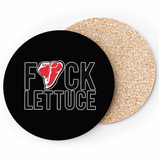 Fuck Lettuce Coasters Meat Lover Steak Coasters Gift Te