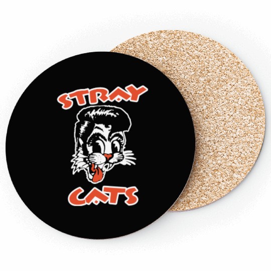 STRAY CATS Rockabilly Cool Cat Tattoo Coasters
