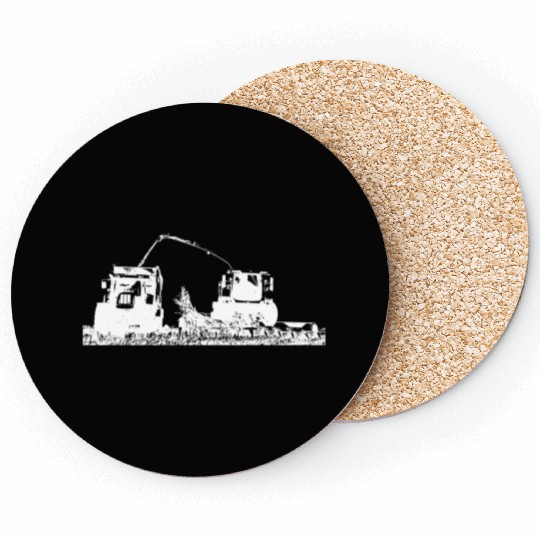 Corn chopper chopping corn harvester farmer Coasters