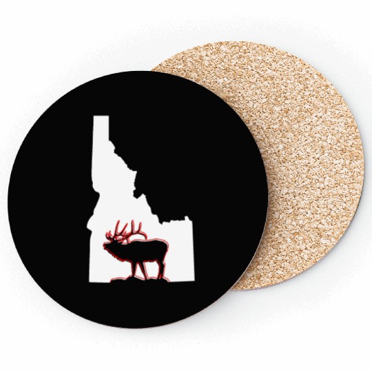 Idaho state with outline of Elk inside combi Coasters