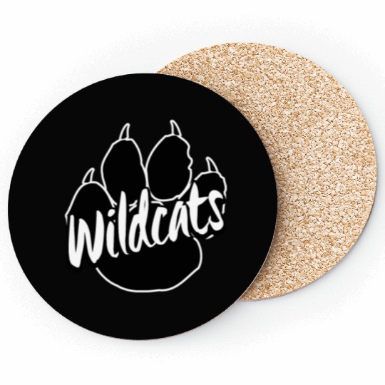 Wildcats Paw Print Back To School Spirit Mascot Coasters