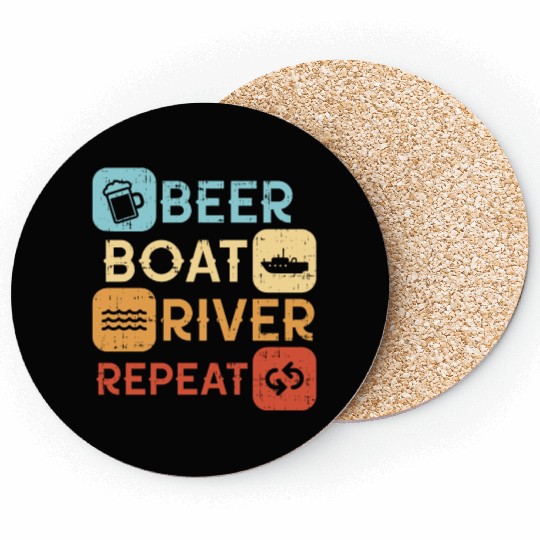 Beer Boat River Repeat Coasters