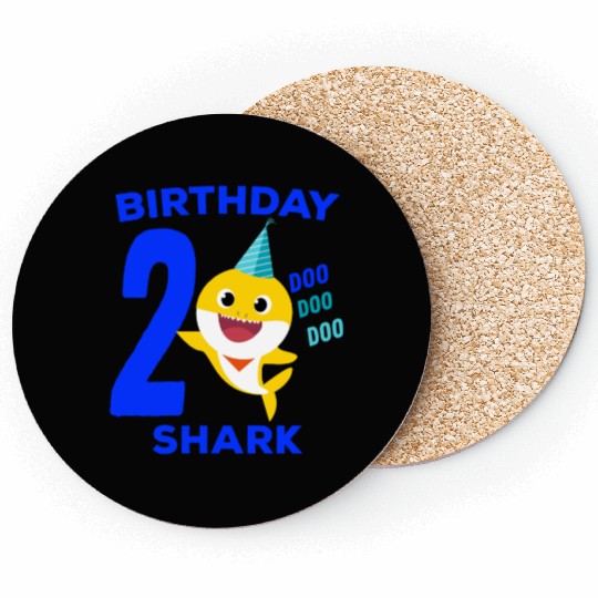 Baby Shark 2nd Birthday - Baby Shark Song Gifts Coasters