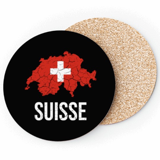 Suisse Outline Flag | Switzerland, proud Swiss Coasters