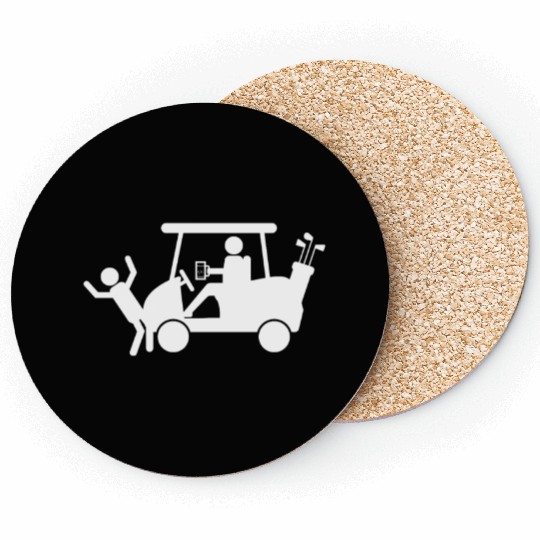 Golf Cart Beer Drunk Golfer Funny Design Gift Idea Coasters