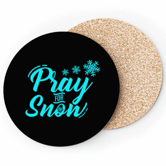 Pray for Snow Snow White Christmas Praying Coasters