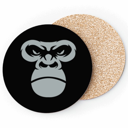 Big Gorilla Face Silverback Monkey Ape Gift Coasters
