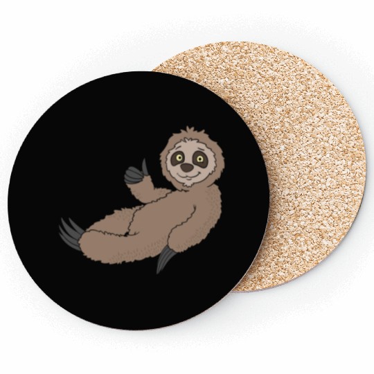 Cartoon Sloth Baby Spirit Animal Relax and Chill Coasters