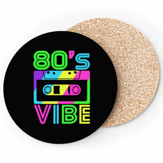 Retro Aesthetic Party Wear - 80s Vibe Coasters