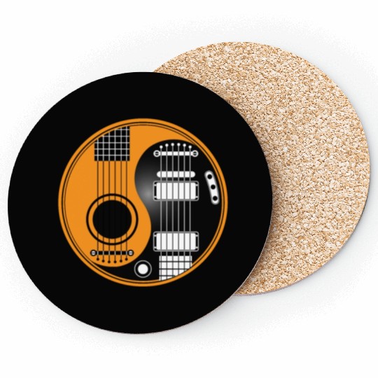 Guitar Ying Yang Coasters