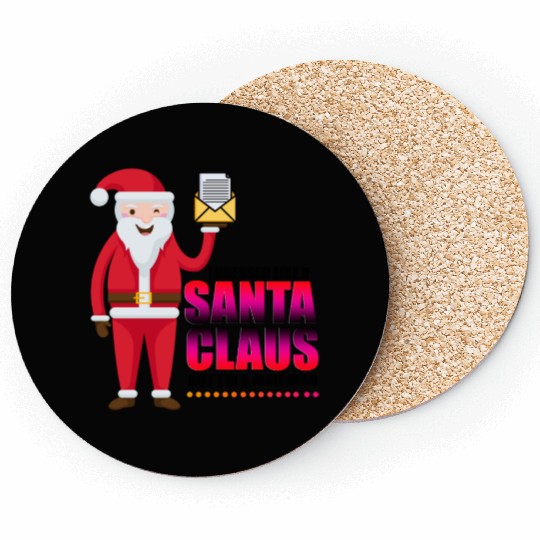 Christmas Santa Claus Mail Man Winter Post Man Coasters