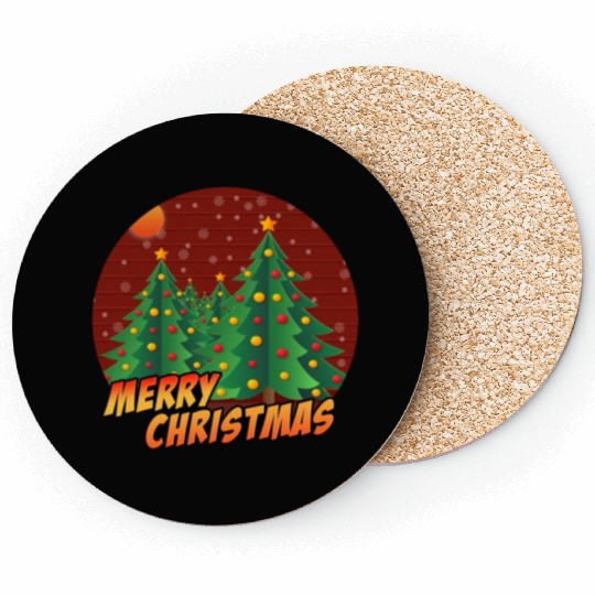 Christmas Xmas Tree Winter Snow Merry Christmas Coasters