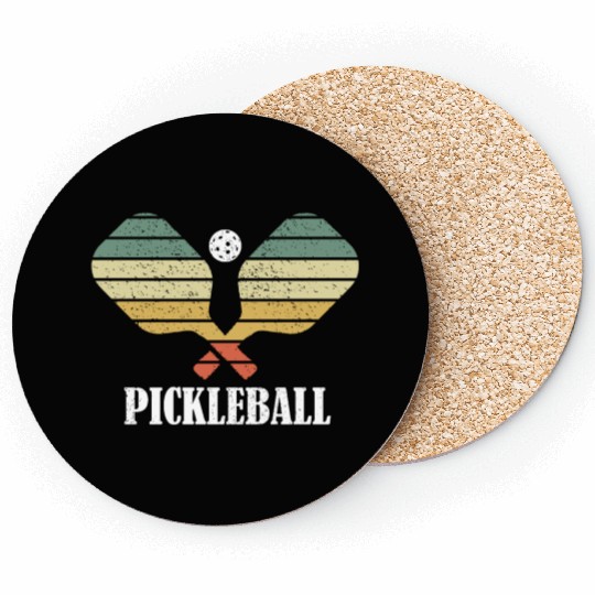 Pickleball Vintage Distressed Retro Player Coasters