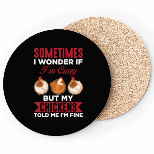 Chicken Farmer Funny Crazy Animal Farming Coasters