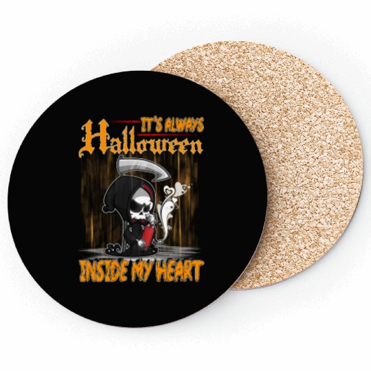 it's always halloween inside my heart love gift Coasters