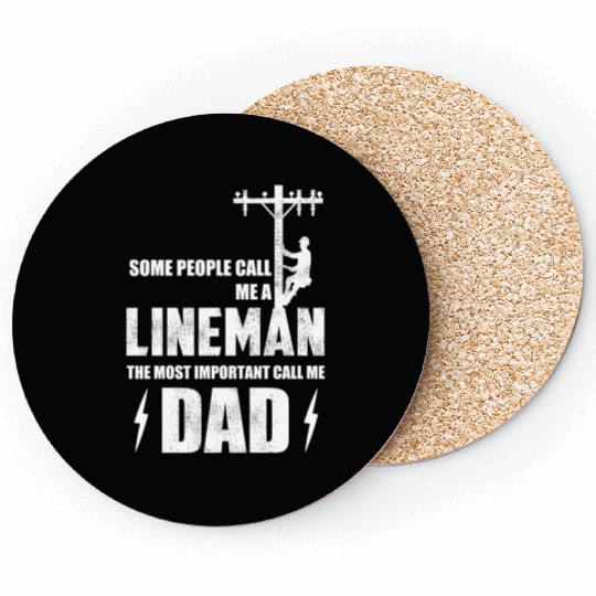 Mens Lineman Dad Gift - Some People Call Me Linema Coasters