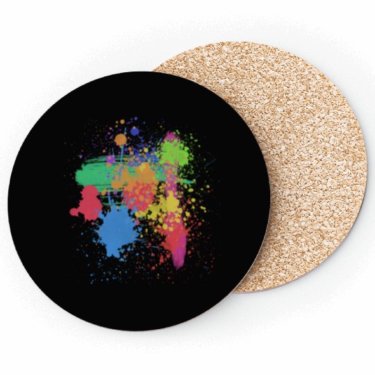 Paint splatters, colorful, happy, creative Coasters