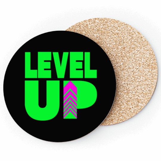 Level Up Neon Green Coasters