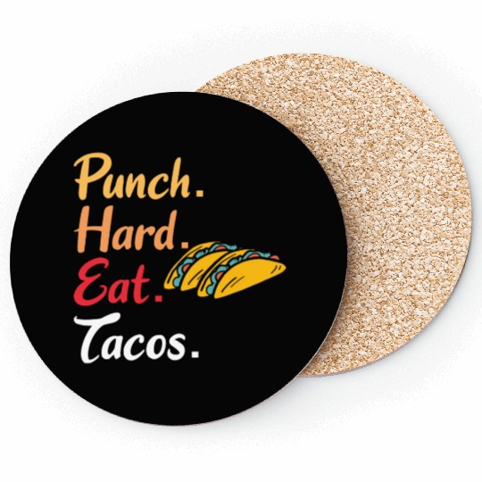 BOXING: Punch Hard Eat Tacos Coasters