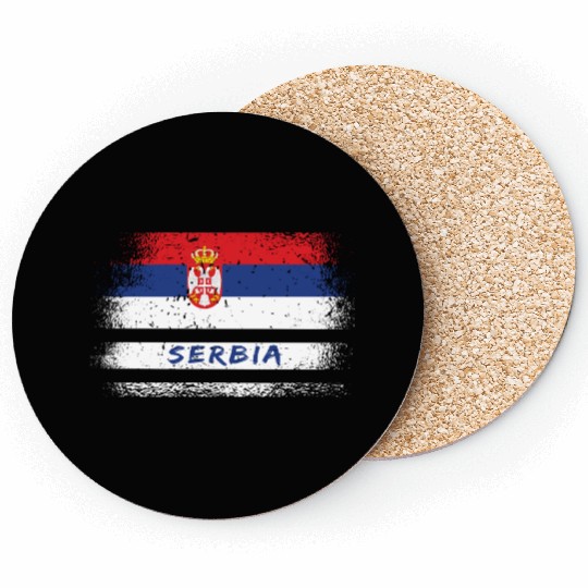 Serbia Vintage Flag Coasters