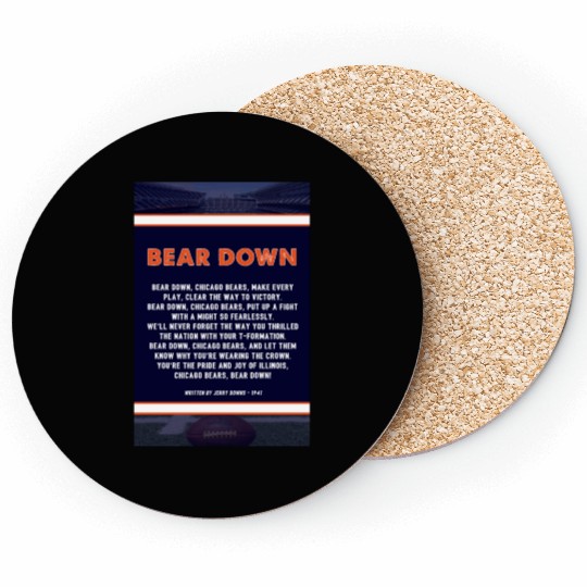 Bear Down Lyrics Poster Coasters