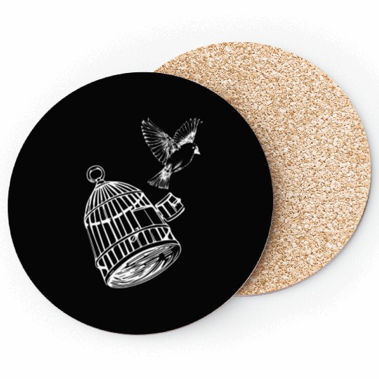 Tattoo Design Bird out of Cage Funny Gift Idea Coasters