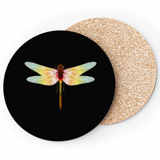 fascinating iridescent drawing of a dragonfly Coasters