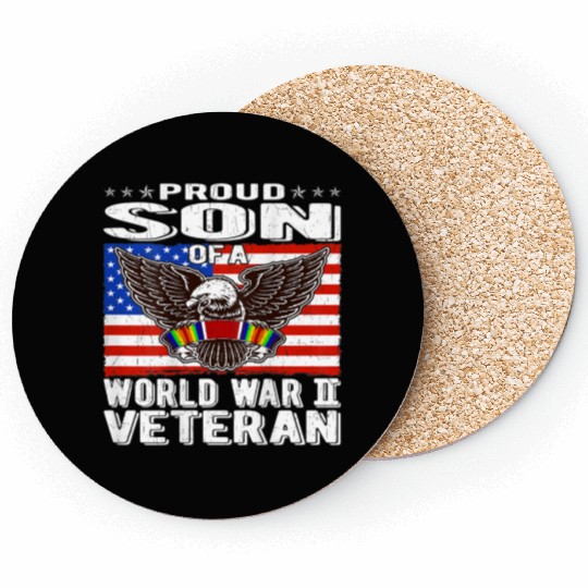 Proud Son of World War 2 Veteran Military Coasters