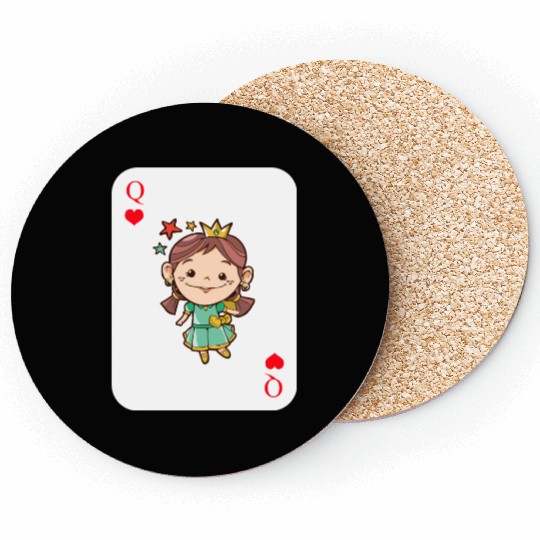 Poker Queen Card Game Princess Coasters